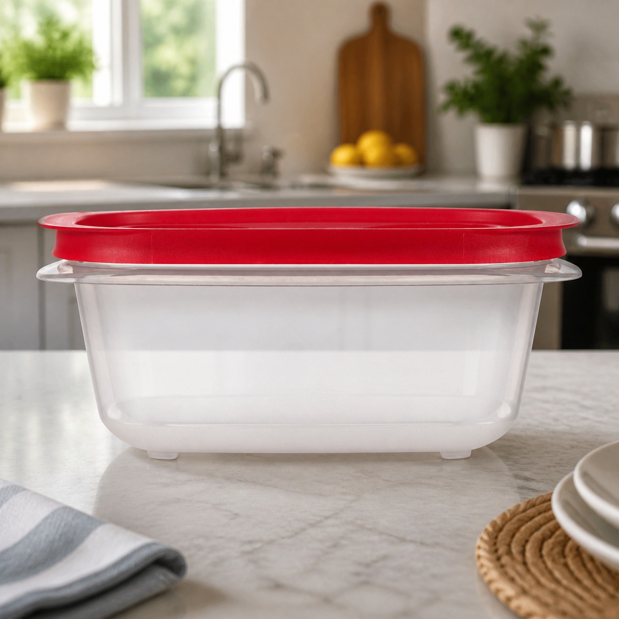 Meal Prep Container - Conteneur de stockage alimentaire rectangulaire rouge