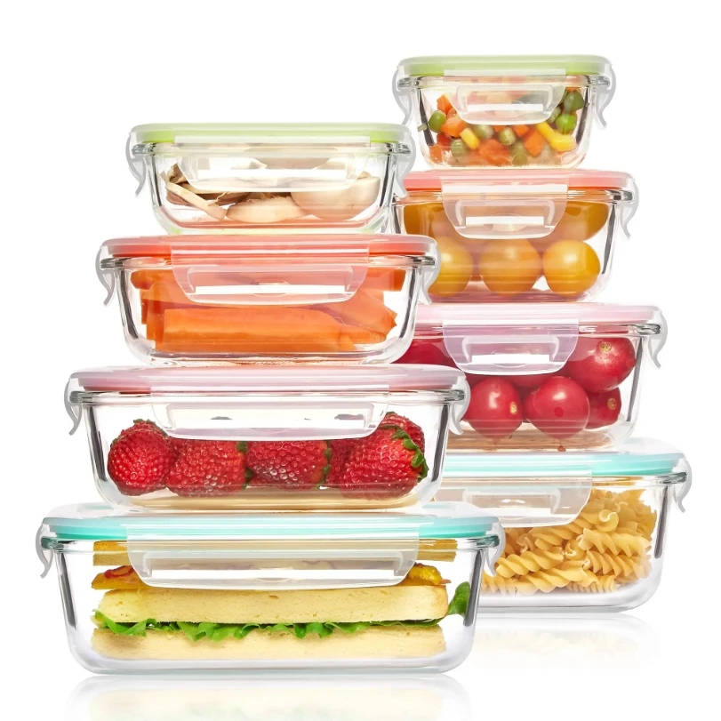 Meal Prep Glass - Boîtes de conservation alimentaire en verre,