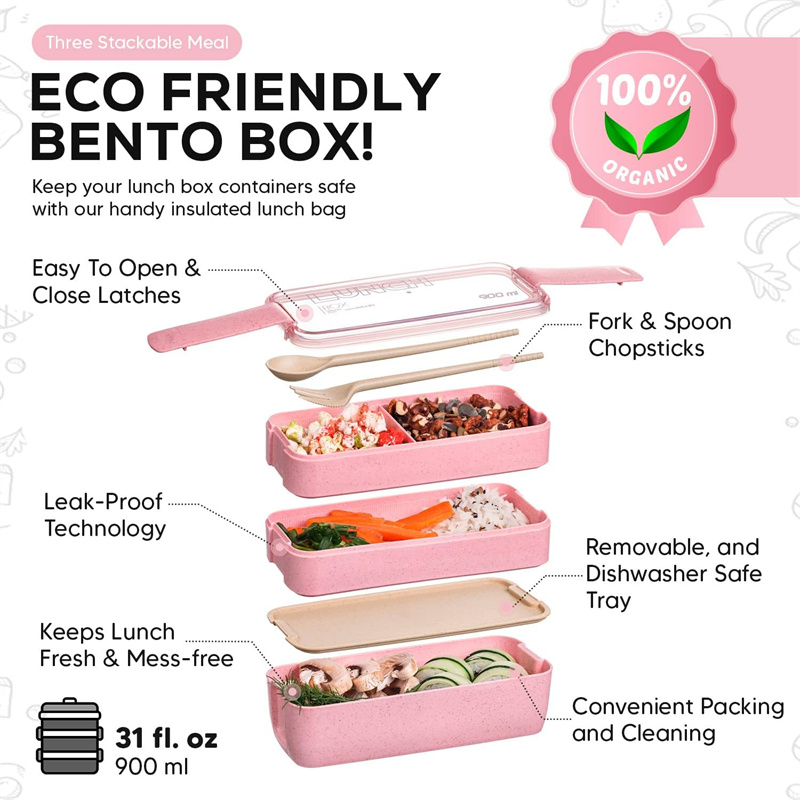 Boîte à bento portable en pail - Meal Prep Kits avis et prix