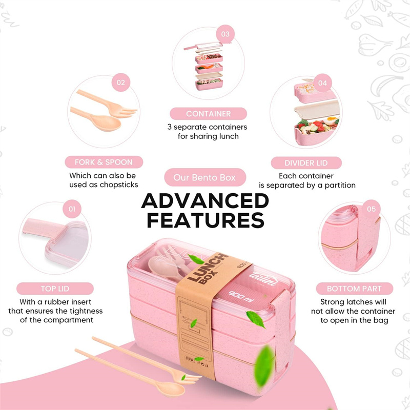 Boîte à bento portable en pail - Meal Prep Kits avis et prix