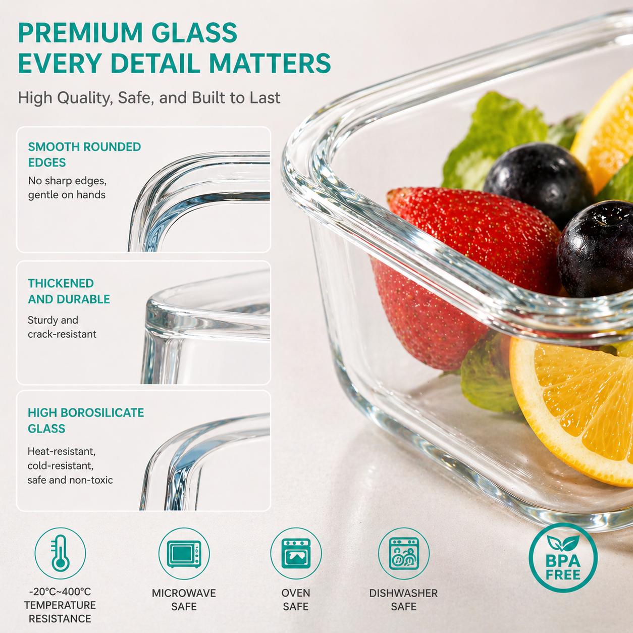 16 contenants en verre herméti - Meal Prep Glass avis et prix